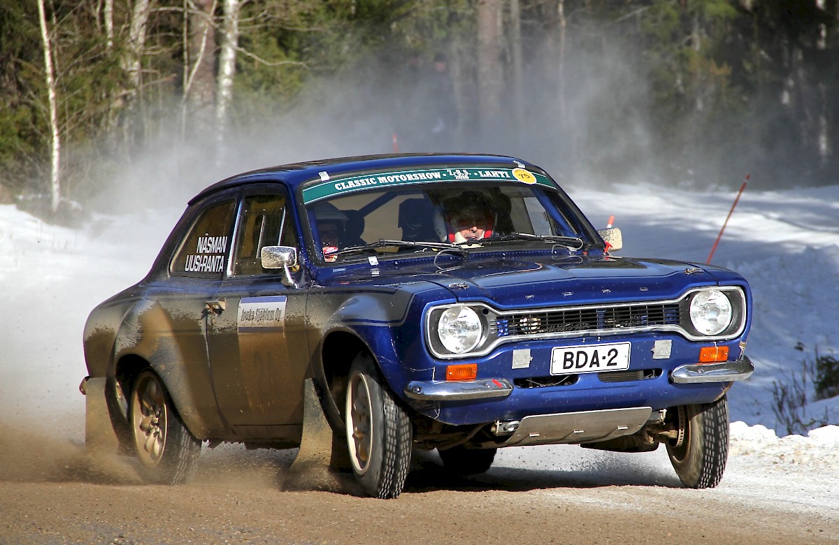 Arto Uusi-Rannan vuoden 1974 Escort BDA on ainoa laatuaan kotimaan Historic-rallisarjan kisoissa.