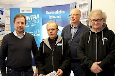Jukka-Pekka Vuori, Veikko Ahonen, Hannu Mars ja Esa Palmén luottavat Keuruun SM-hiihtojen onnistumiseen ja suomalaisten mitalisijoihin Lahden MM-hiihdoissa.