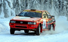 Jaakko Ollikkala tuuppasi Toyota Corolla GT:llä luokkansa toiseksi F-rallisarjan avauskilpailussa Hankasalmella. (Kuva: Eero Auvinen)