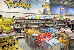 Kyläkaupassa on Suomen suurin valikoima erilaisia peli-, elokuva-, TV-sarja- ja bändituotteita, kuten esimerkiksi suosittuja Pokemon ja Super Mario -oheistuotteita.