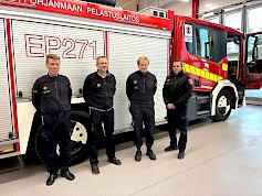 1.	Kuvassa Alajärven paloaseman porukkaa vasemmalta oikealle; palotarkastaja Mikko Hemminki, asemapäällikkö Jouni Pummila, palomies Ville Ikonen ja ylipalomies Pasi Matintupa.