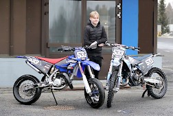 Myös Matias Hautamäen kisakalustoa on esillä viikonlopun tapahtumassa.