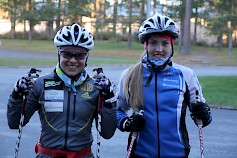 Krista Pärmäkoski sekä TEHO Sport –junnuksi valittu Ronja Linna olivat yhteisellä lenkillä. Kuva Heidi Lehikoinen.